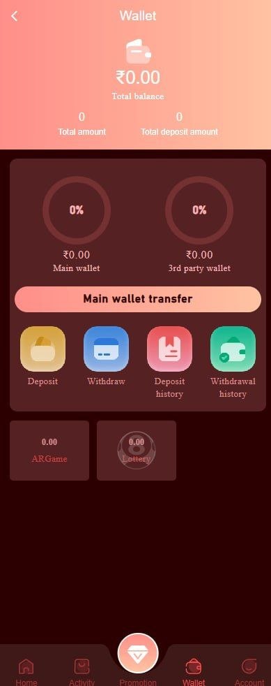 Raxiwin deposit interface